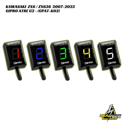 HealTech ATRE G2 Gear Indicator W/ Advanced Timing Eliminator - Kawasaki ZX6/ZX636R 2007-2023