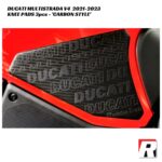 RubbaTech Knee Pads 3-PC CARBON STYLE - Ducati Multistrada V4 2021-2023