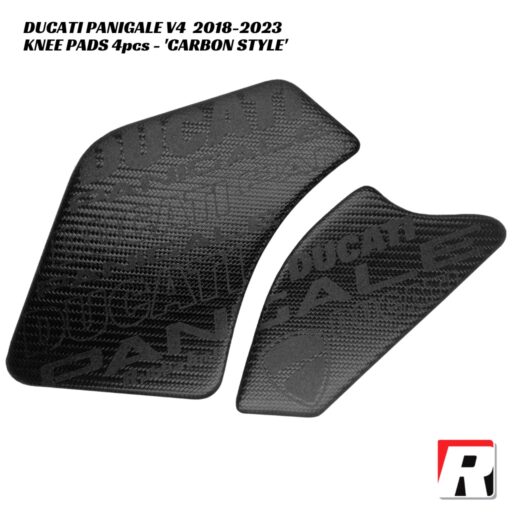 RubbaTech Knee Pads 4-PC CARBON STYLE - Ducati Panigale V4 2018-2023