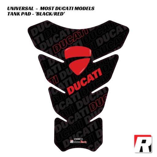 RubbaTech Tank Pad BLACK RED - Ducati Models