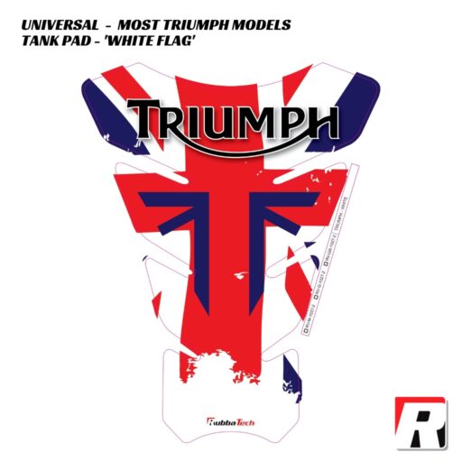 RubbaTech Tank Pad WHITE FLAG - Triumph Superbike Models