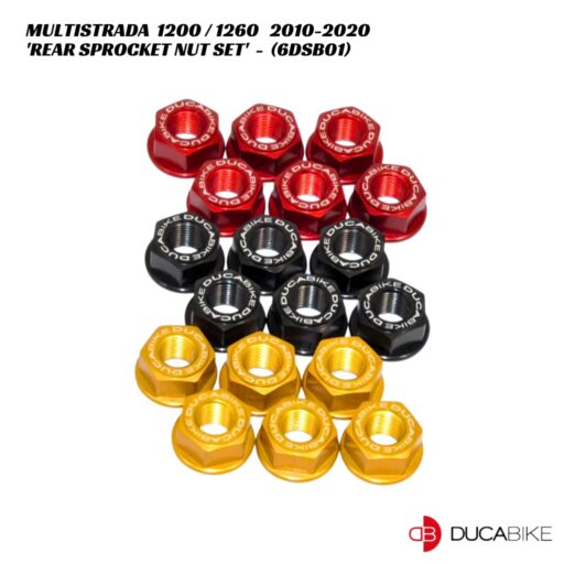 DucaBike Billet Rear Sprocket Nuts 6pc Kit 6DSB01 - Ducati Multistrada 1200 / 1260 / S 2010-2020