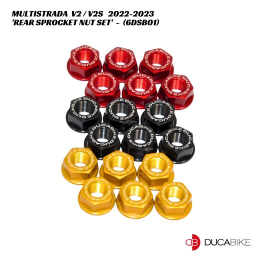 DucaBike Billet Rear Sprocket Nuts 6pc Kit 6DSB01 - Ducati Multistrada V2 / S 2022-2023