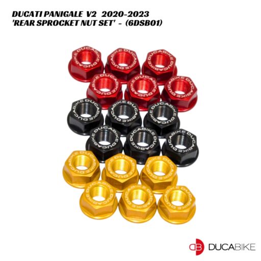DucaBike Billet Rear Sprocket Nuts 6pc Kit 6DSB01 - Ducati Panigale V2 2020-2023