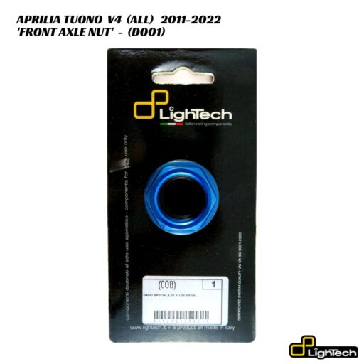 LighTech Aluminium Front Axle Nut D001 - Aprilia Tuono V4 2011-2022