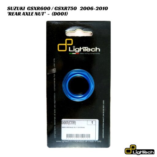 LighTech Aluminium Rear Axle Nut D001 - Suzuki GSXR600 / GSXR750 2006-2010