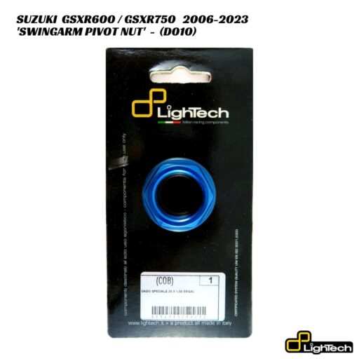 LighTech Aluminium SwingArm Pivot Nut D010 - Suzuki GSXR600 / GSXR750 2006-2023