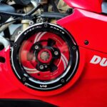 DucaBike Billet Clear Clutch Cover CCV401AD - RED/BLK - Ducati Multistrada V4 / V4S 2021-2023