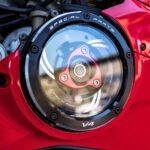 DucaBike Billet Clear Clutch Cover CCV401AD - RED/BLK - Ducati Multistrada V4 / V4S 2021-2023