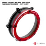 DucaBike Billet Clear Clutch Cover CCV401DA - BLK/RED - Ducati Panigale V4 / V4S 2018-2023