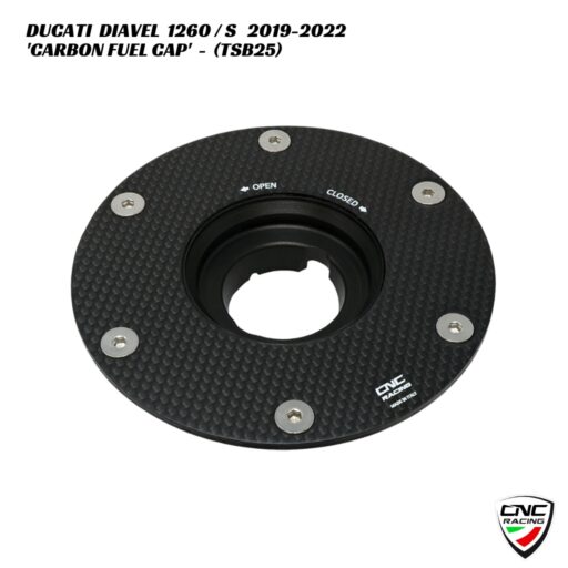 CNC Carbon Fiber Fuel Cap Flange - TSB25 - Ducati Diavel 1260 / S 2019-2022