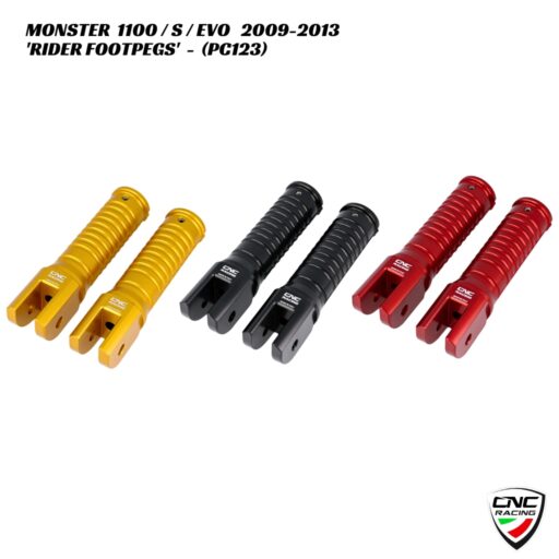 CNC Folding Rider Footpegs - PC123 - Ducati Monster 1100 / S / EVO 2009-2013