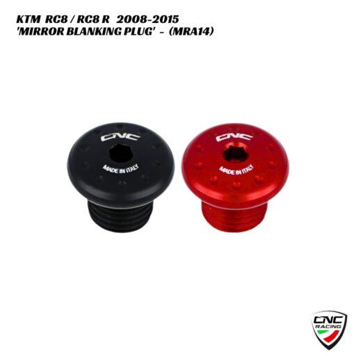 CNC Billet Mirror Blanking Plug - MRA14 - KTM RC8 / RC8R 2008-2015