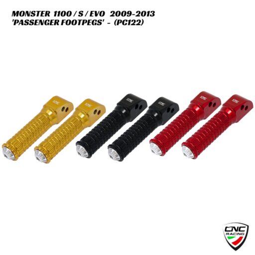 CNC Folding Passenger Footpegs - PC122 - Ducati Monster 1100 / S / EVO 2009-2013