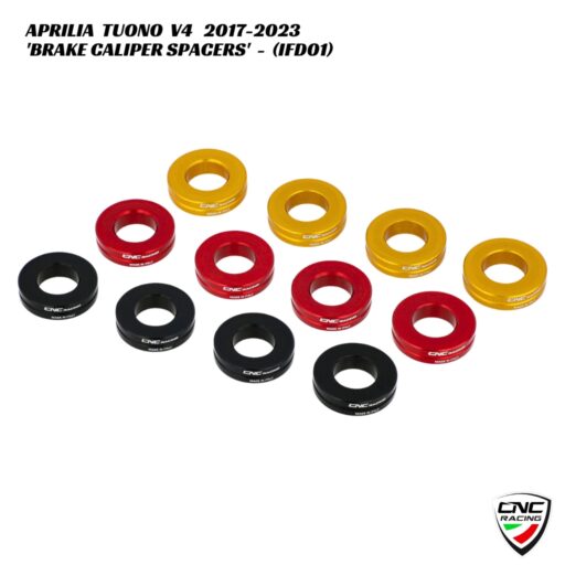 CNC Front Brake Caliper Spacers - 4pc - IFD01 - Aprilia Tuono V4 2017-2023