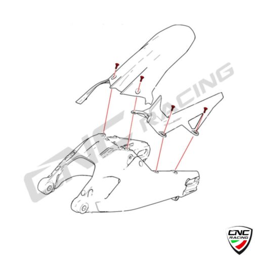 CNC Rear Mudguard Screw Kit - 6pc - KV311 - Ducati Multistrada 950 / S 2017-2021