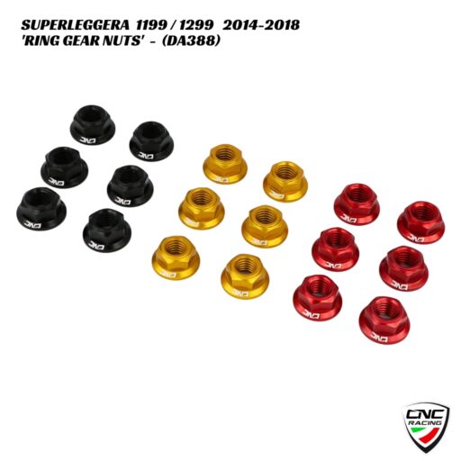 CNC Ring Gear Nuts - 6pc - DA388 - Ducati 1199 / 1299 Superleggera 2014-2018