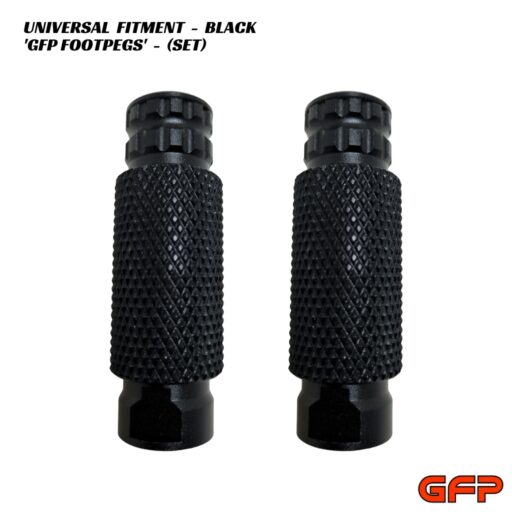 GFP Aluminium Footpeg Sets - BLACK - Universal