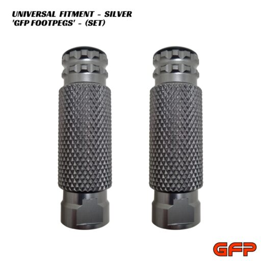 GFP Aluminium Footpeg Sets - SILVER - Universal
