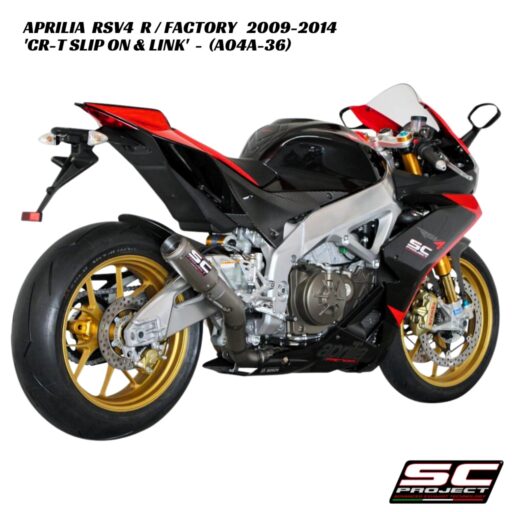 SC-Project CR-T Slip-On & Titanium Link Pipe - A04A-36 - Aprilia RSV4 R / Factory 2009-2014