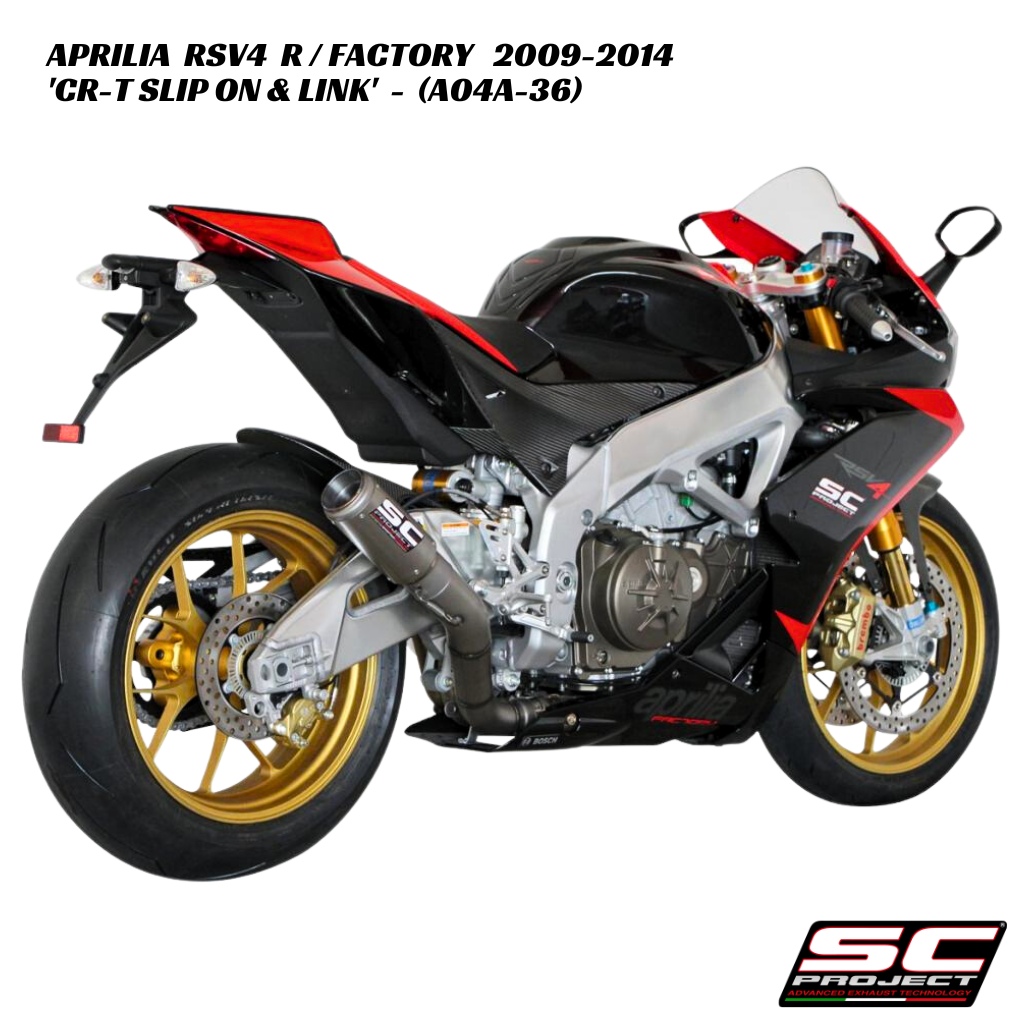 SC-Project CR-T Slip-On & Titanium Link Pipe - A04A-36 - Aprilia RSV4 R / Factory 2009-2014