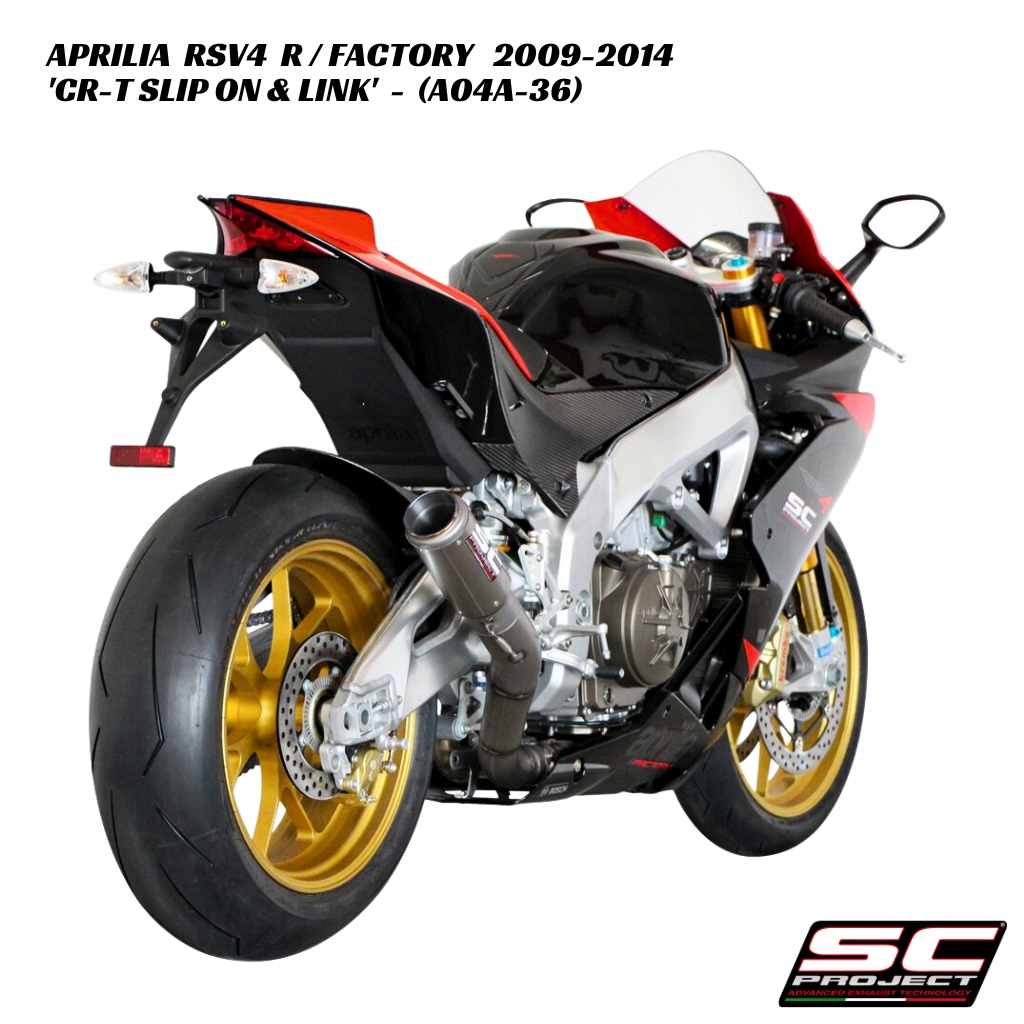 SC-Project CR-T Slip-On & Titanium Link Pipe - A04A-36 - Aprilia RSV4 R / Factory 2009-2014