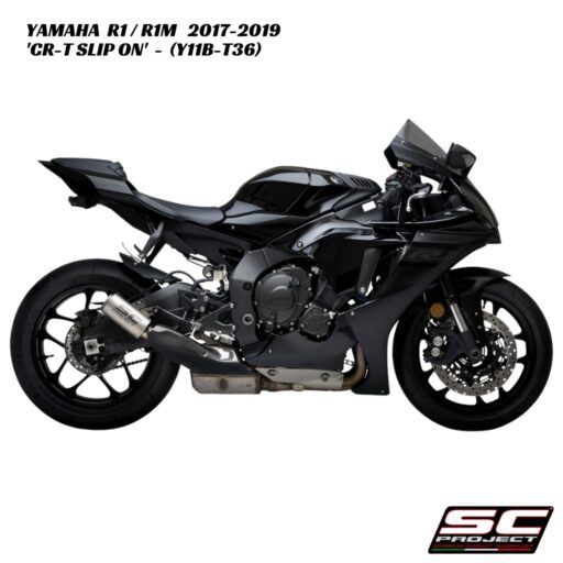 SC-Project CR-T Slip-On With Titanium Mesh - Y11B-T36 - Yamaha R1 / R1M 2017-2019