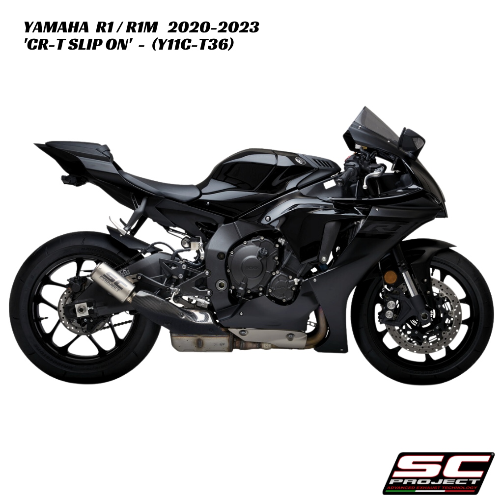 SC-Project CR-T Slip-On With Titanium Mesh - Y11C-T36 - Yamaha R1 / R1M 2020-2023