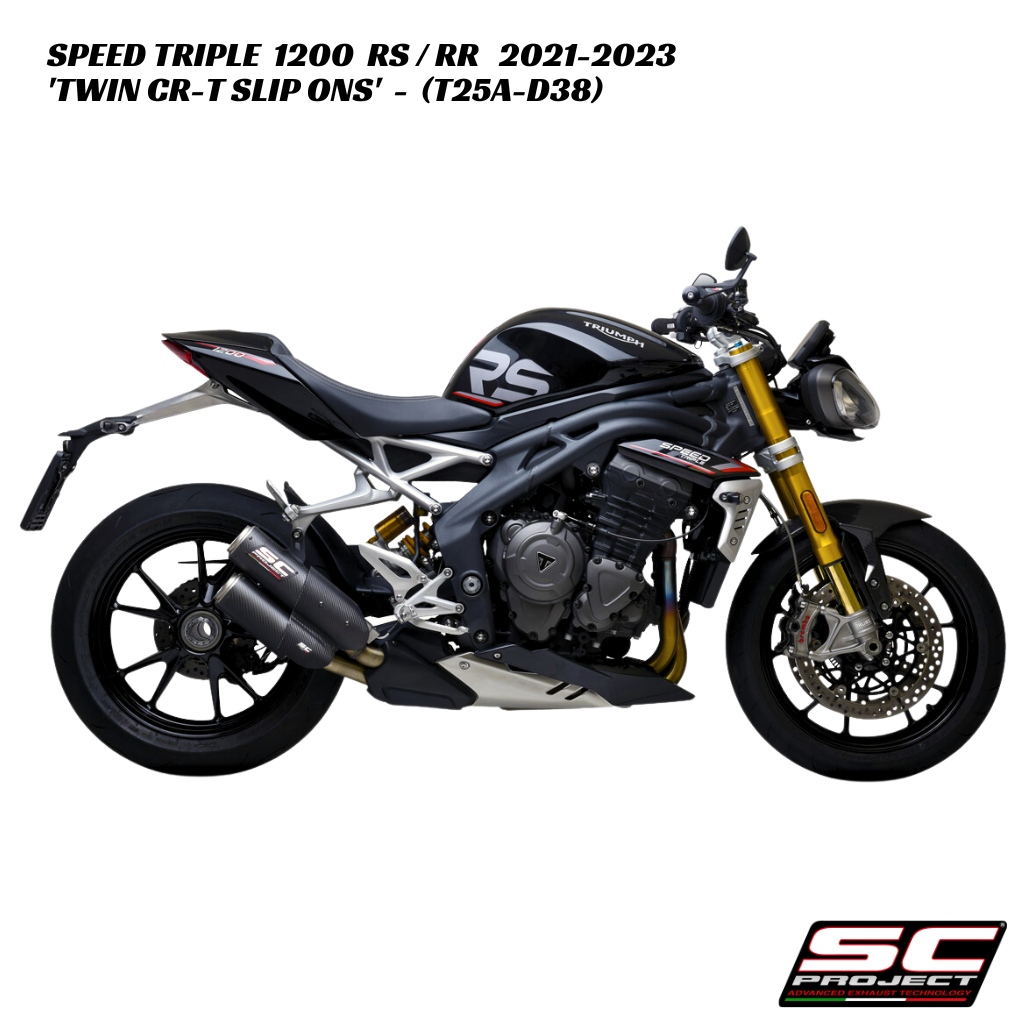 SC-Project Twin CR-T Dual Slip-On - T25A-D38 - Triumph Speed Triple 1200 RS / RR 2021-2023