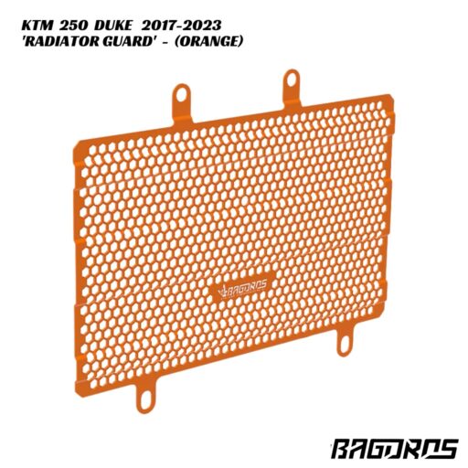 Bagoros Aluminium Radiator Guard - ORANGE - KTM 250 Duke 2017-2023