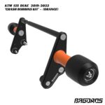 Bagoros Performance Crash Bobbins Kit - ORANGE - KTM 125 Duke 2019-2023