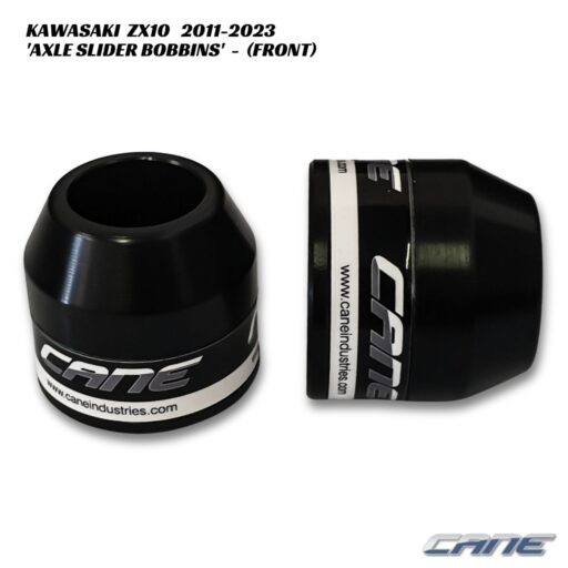 Cane Axle Slider Bobbins - FRONT - Kawasaki ZX10 2011-2023
