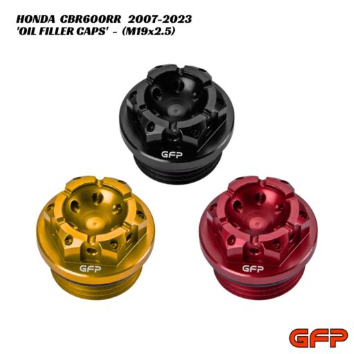 GFP Billet Pre-Drilled Oil Filler Caps - Honda CBR600RR 2007-2023