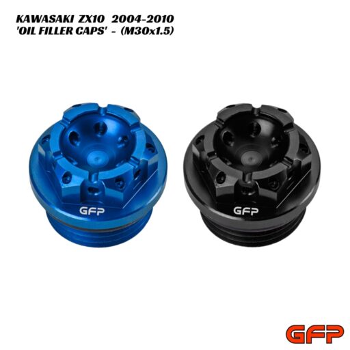 GFP Billet Pre-Drilled Oil Filler Caps - Kawasaki ZX10 2004-2010