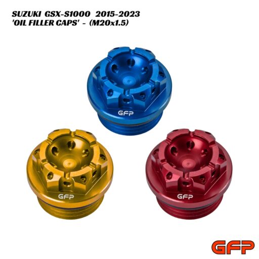 GFP Billet Pre-Drilled Oil Filler Caps - Suzuki GSX-S1000 2015-2023