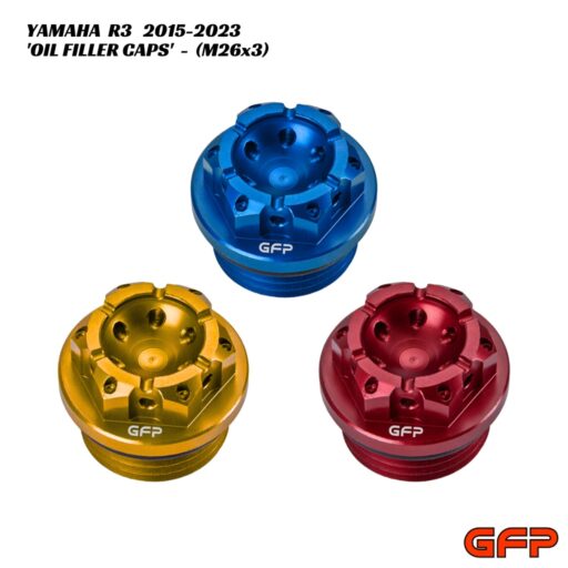 GFP Billet Pre-Drilled Oil Filler Caps - Yamaha R3 2015-2023