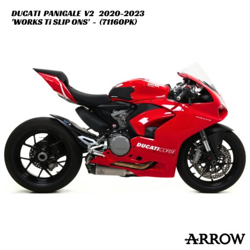 Arrow Works Titanium Twin Slip-Ons - 71160PK - Ducati Panigale V2 2020-2023