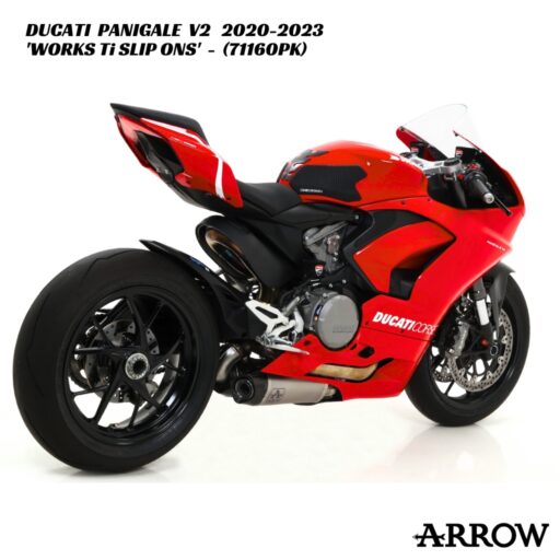 Arrow Works Titanium Twin Slip-Ons - 71160PK - Ducati Panigale V2 2020-2023
