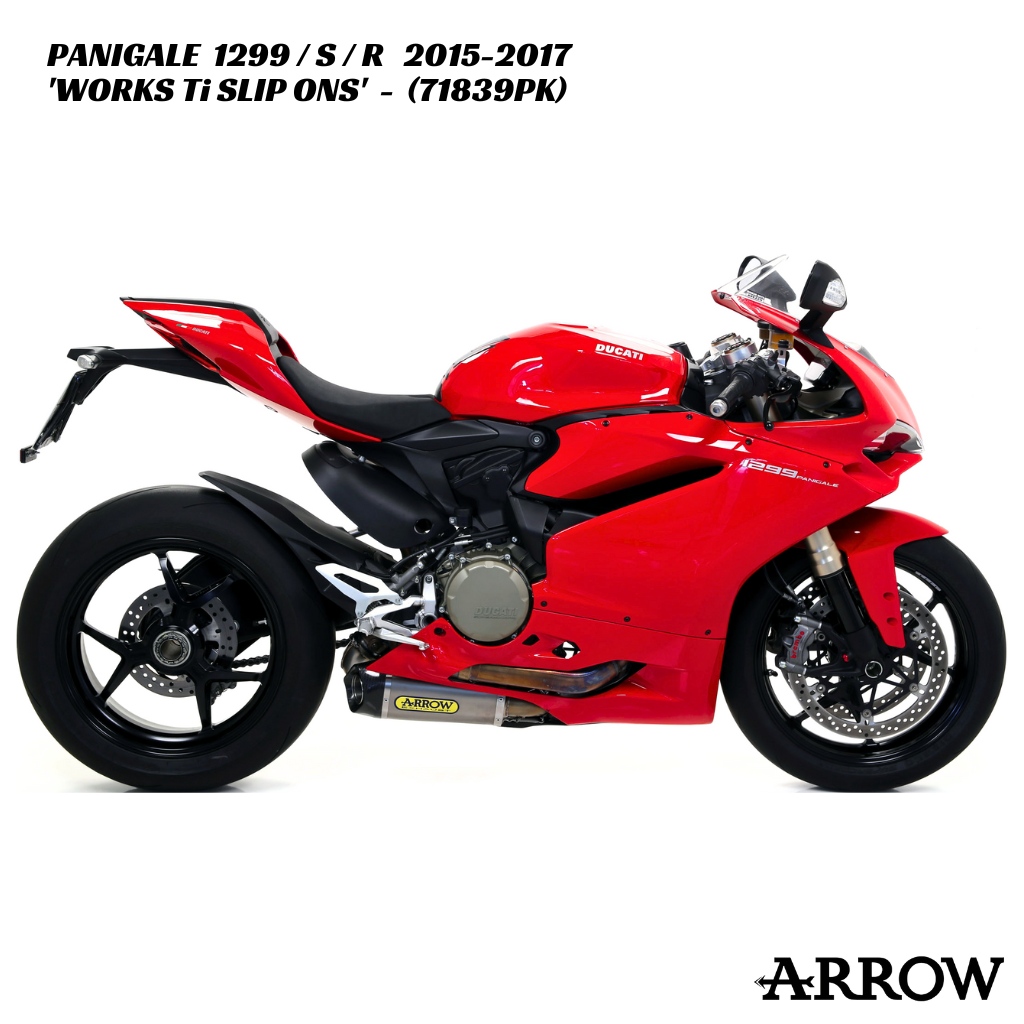 Arrow Works Titanium Twin Slip-Ons - 71839PK - Ducati Panigale 1299 / S / R 2015-2017