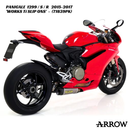 Arrow Works Titanium Twin Slip-Ons - 71839PK - Ducati Panigale 1299 / S / R 2015-2017