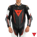 Dainese Misano 2 D-Air 1PC Leather Suit - BLACK/WHITE/FLUO RED