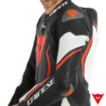 Dainese Misano 2 D-Air 1PC Leather Suit - BLACK/WHITE/FLUO RED