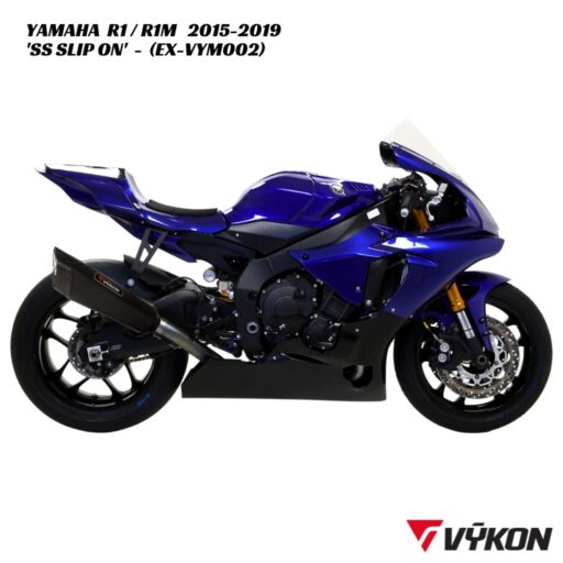 Vykon Stainless Black Slip On Exhaust - EX-VYM002 - Yamaha R1 / R1M 2015-2019