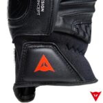 Dainese Carbon 4 Short Leather Gloves - BLACK/FLUO-RED