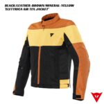 Dainese Elettrica Air Tex Jacket - BLACK/LEATHER-BROWN/YELLOW