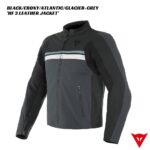 Dainese HF 3 Leather Jacket - BLACK/EBONY/N.-ATLANTIC/GLACIER-GREY