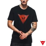 Dainese T-Shirt Logo - BLACK/FLUO RED