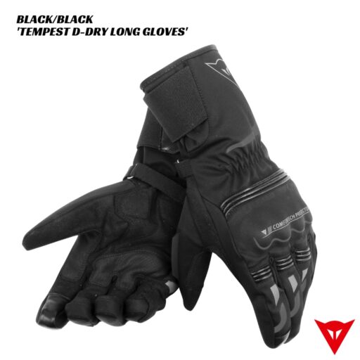 Dainese Tempest Unisex D-Dry Long Gloves - BLACK/BLACK