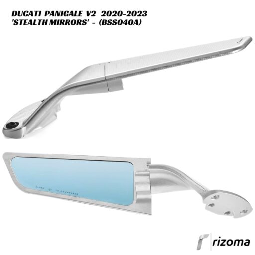 Rizoma Stealth Mirrors - SILVER - BSS040A - Ducati Panigale V2 2020-2023
