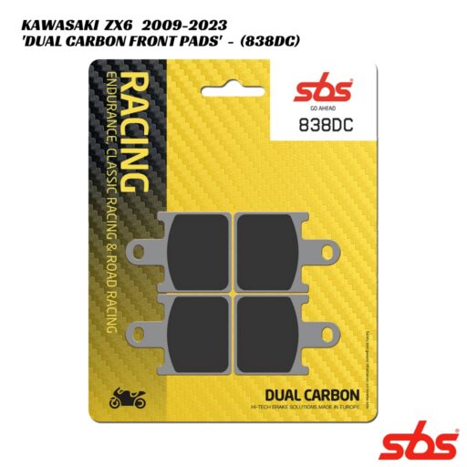 SBS Dual Carbon Racing Front Brake Pads - 838DC - Kawasaki ZX6 2009-2023
